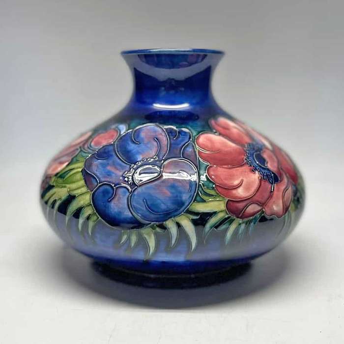 Walter Moorcroft Anemone Balustrade Vase C1949