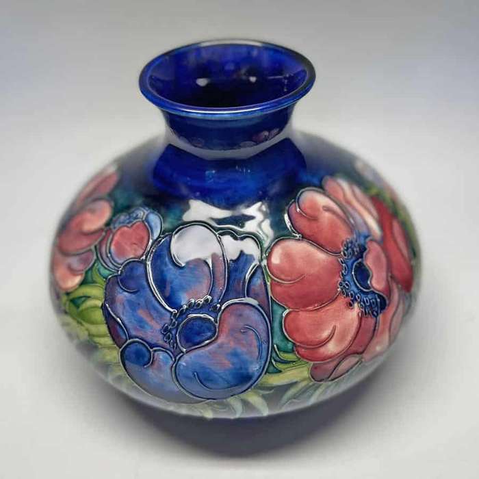 Walter Moorcroft Anemone Balustrade Vase C1949