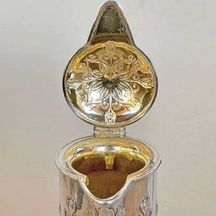 Art Nouveau Crystal and Silver Claret Jug Post 1894