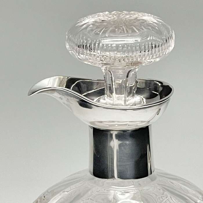 Hallmarked Silver Mounted Cut Crystal Claret Jug Sheffield 1900