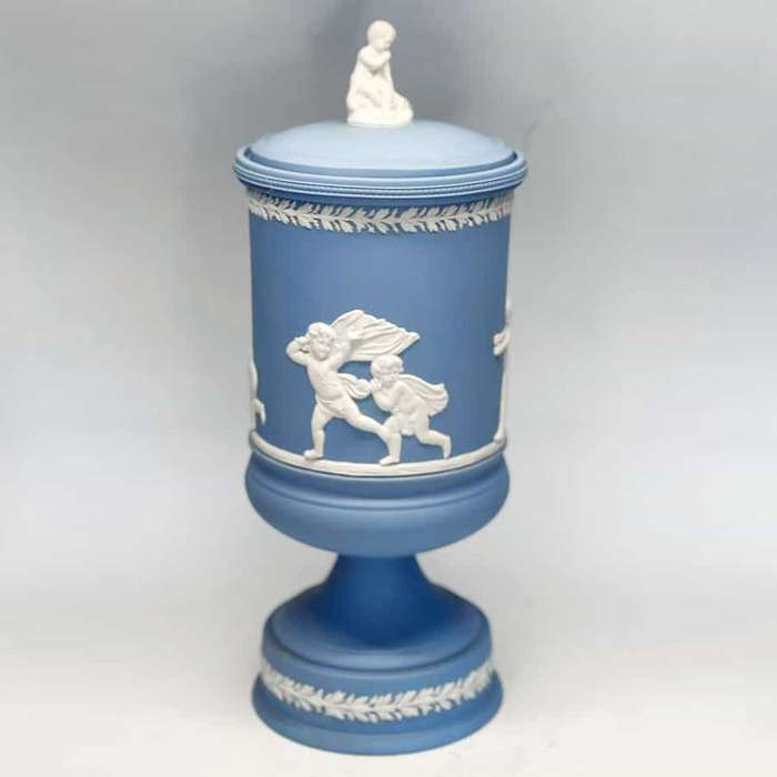 Wedgwood Blue Jasper Dip Vase and Cover 20th