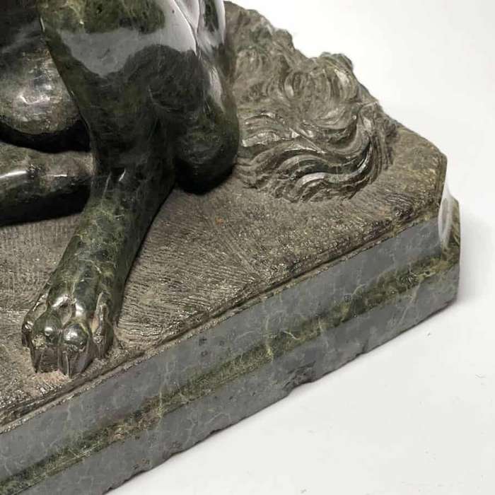 Italian 19th Century Grand Tour Serpentine Carving Of A Dog