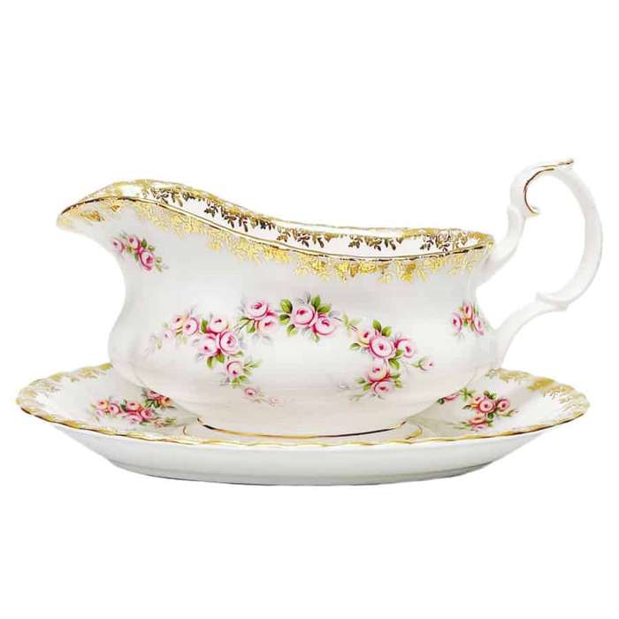 Royal Albert Dimity Rose Sauce Boat On Stand