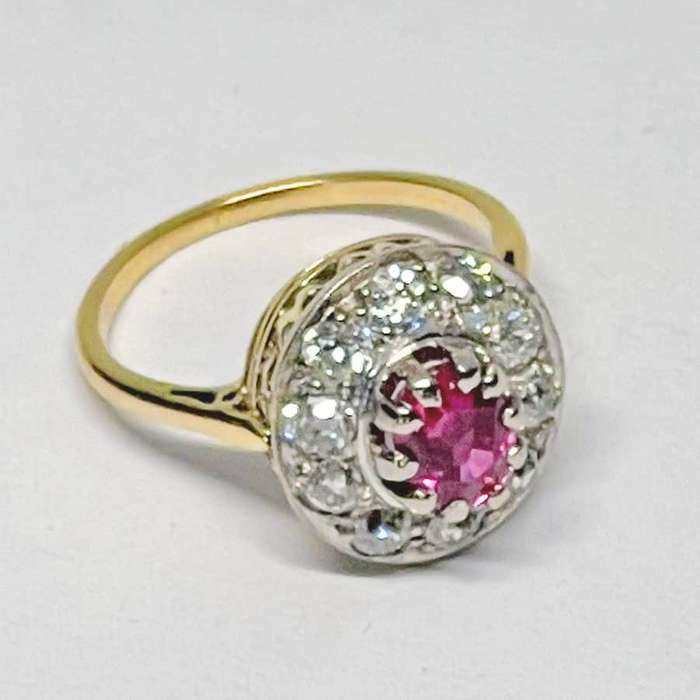 18ct Gold Ruby and Diamond Ring