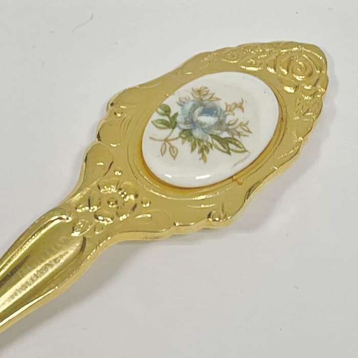 Eetrite 24ct Gold Plated Royal Albert Moonlight Rose Sugar Spoon