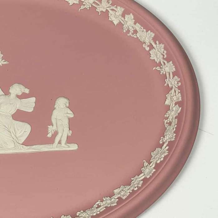 Wedgwood Pink Jasperware Angel Cherub Scene