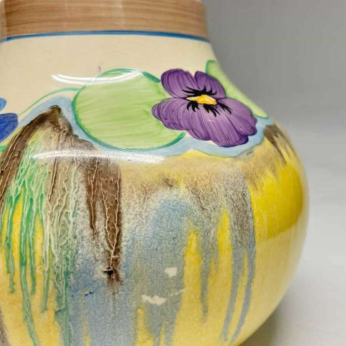 Clarice Cliff Delicia Pansies Handled Jug 634