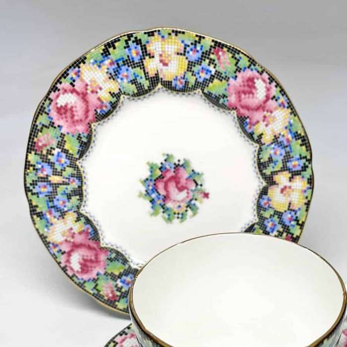 Paragon Gingham Rose Petit Point Trio