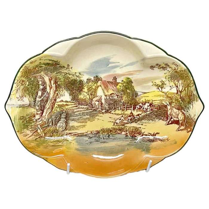 Royal Doulton Rustic England Art Nouveau Shaped  Bowl