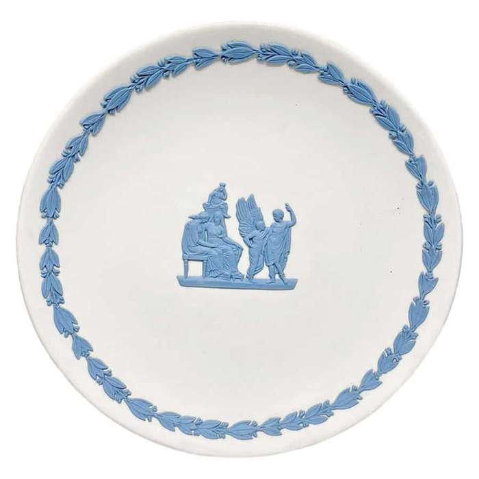 Wedgwood White and  Blue Jasper Ware Plate Angel
