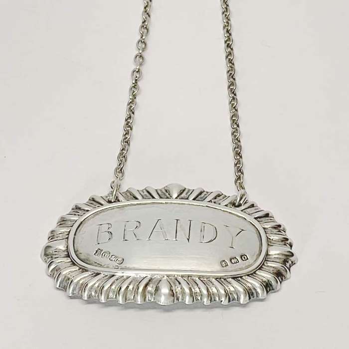 Hallmarked Silver Liquor Brandy Decanter Label