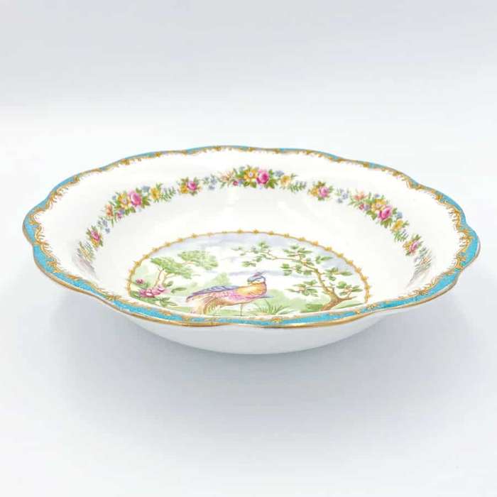 Royal Albert Chelsea Bird Pattern Turquoise Salad Bowl