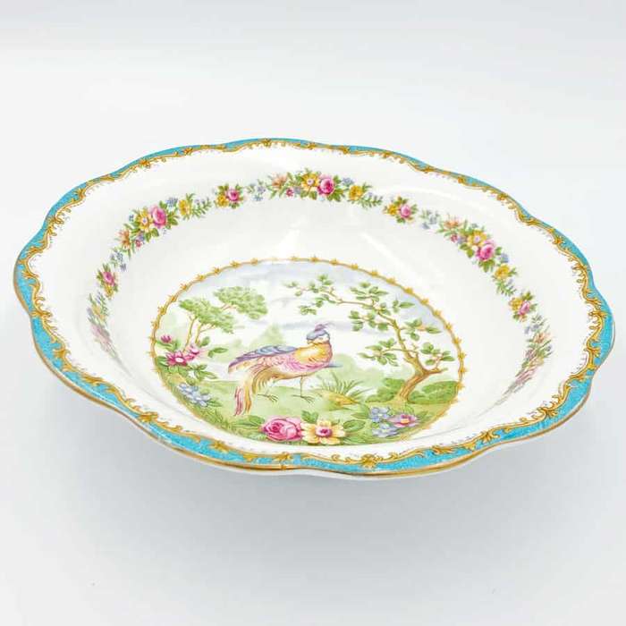 Royal Albert Chelsea Bird Pattern Turquoise Salad Bowl