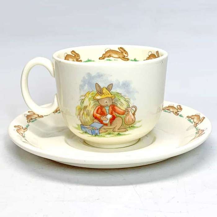 Royal Doulton Bunnykins Duo Playing In The Hay