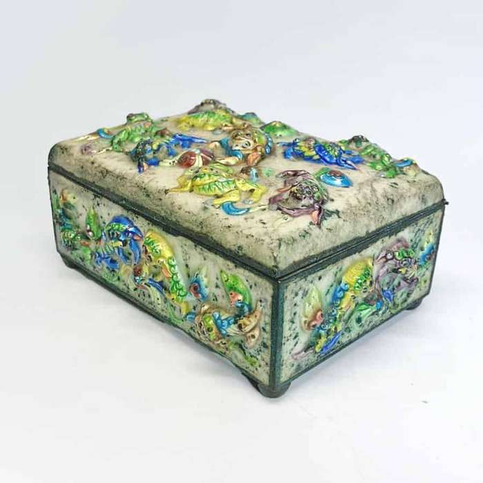 Antique Chinese Cloisonné Enamel Smokers Companion Set