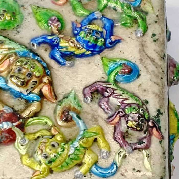 Antique Chinese Cloisonné Enamel Smokers Companion Set