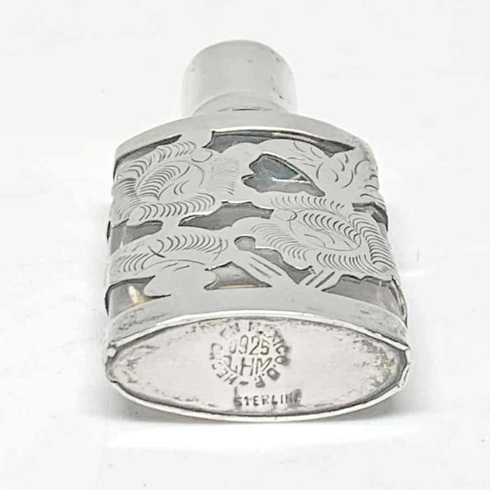 Art Nouveau Style Sterling Miniature Perfume Bottle