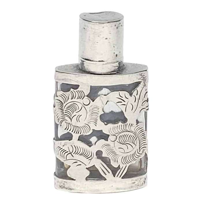 Art Nouveau Style Sterling Miniature Perfume Bottle