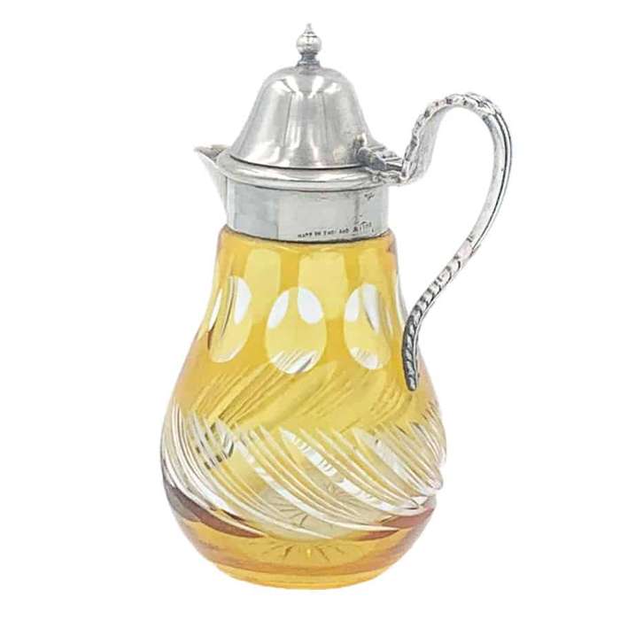 Bohemian Glass Whisky Noggin Plated Mounts