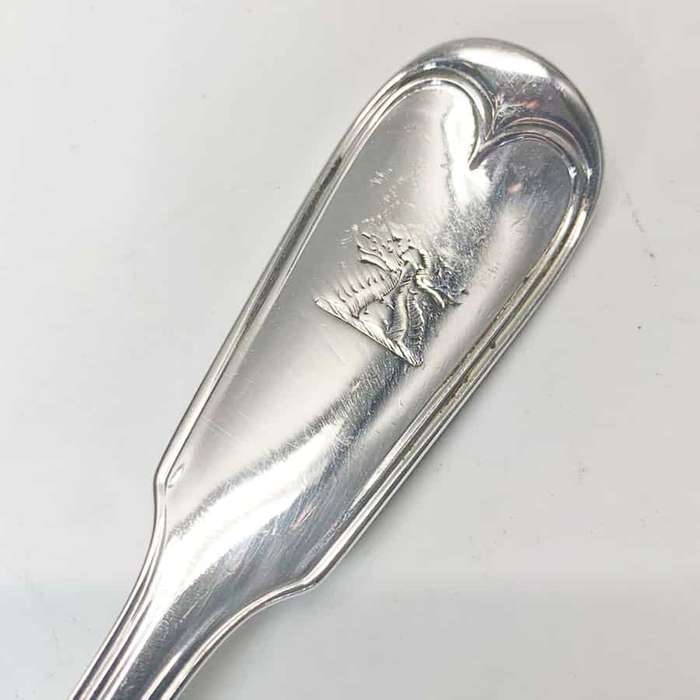 Antique Silver Victorian Fiddle and Thread Service Main Forks 1865