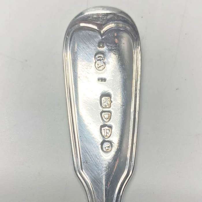 Antique Silver Victorian Fiddle and Thread Service Main Forks 1865