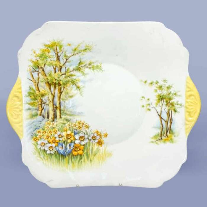 Shelley Daffodil Time Tea Large Cake Plate