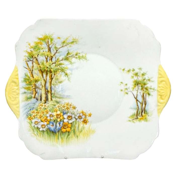 Shelley Daffodil Time Tea Large Cake Plate