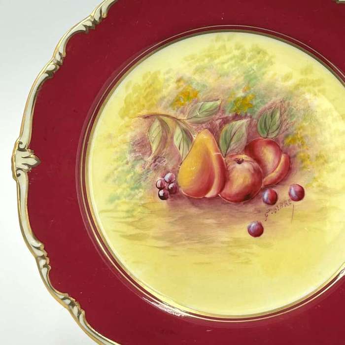 Paragon Gilded Fruit Scene Rack Plate