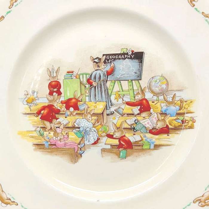 Royal Doulton Bunnykins Plate Geography Lessons