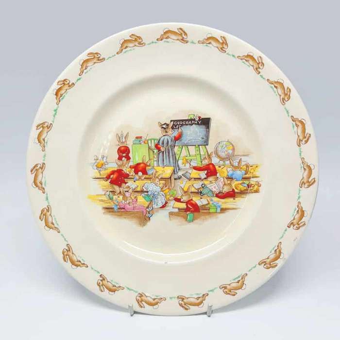 Royal Doulton Bunnykins Plate Geography Lessons