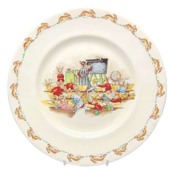 Royal Doulton Bunnykins Plate Geography Lessons