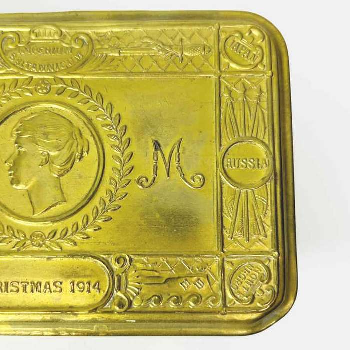 WWI Princess Mary Christmas Brass Tobacco Box Gift Fund 1914
