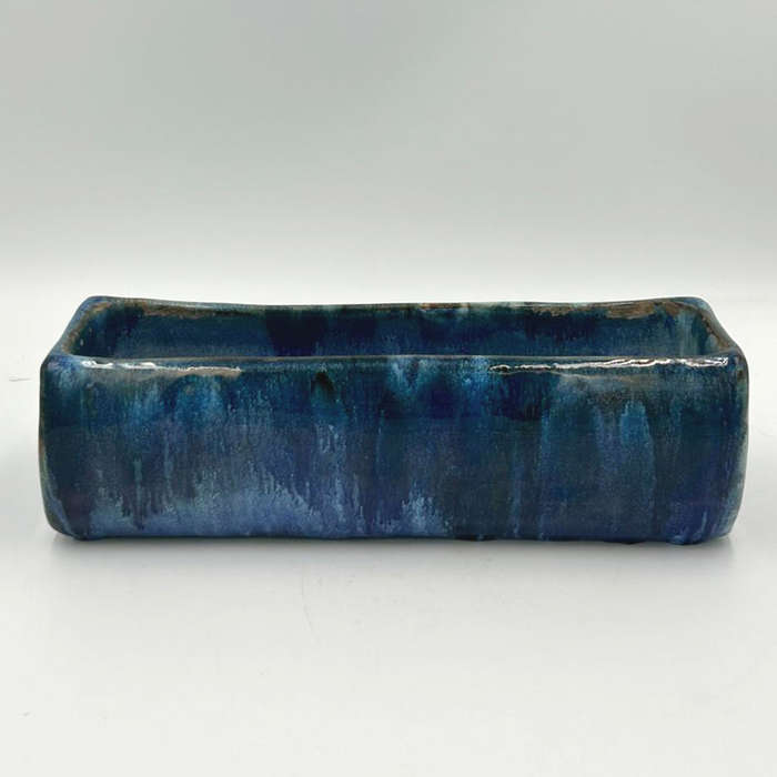 Linnware Pottery Cobalt Blue Trough Vase