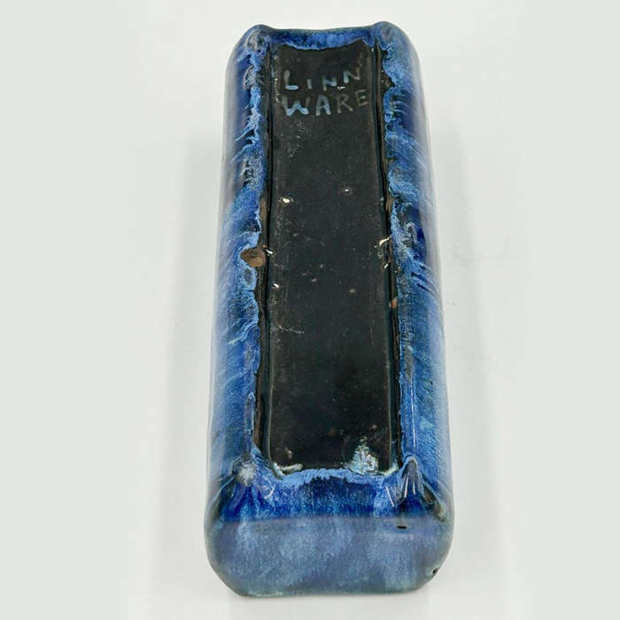 Linnware Pottery Cobalt Blue Trough Vase
