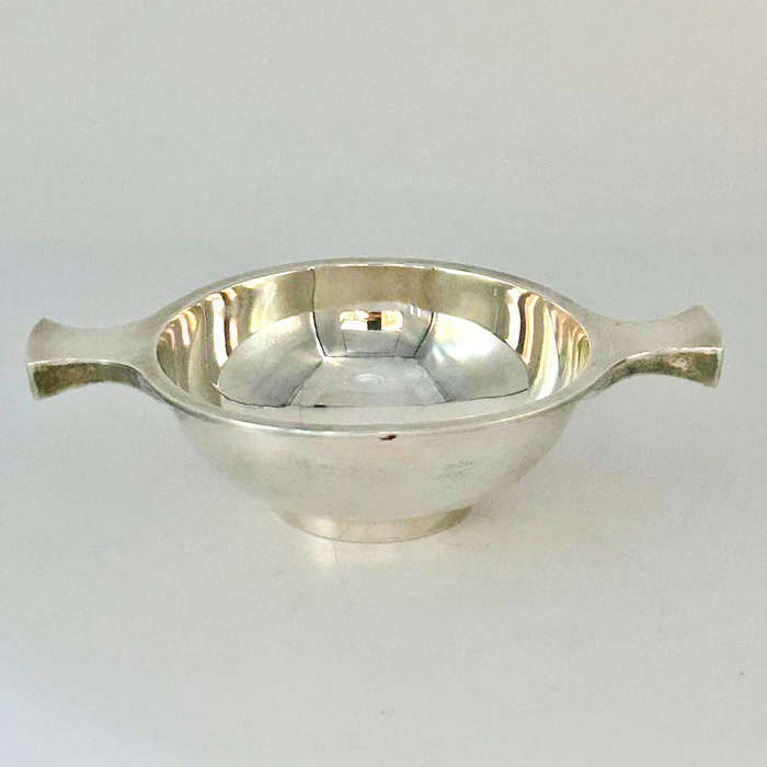 Hallmarked Silver Christening Porringer and Spoon Birmingham 1946