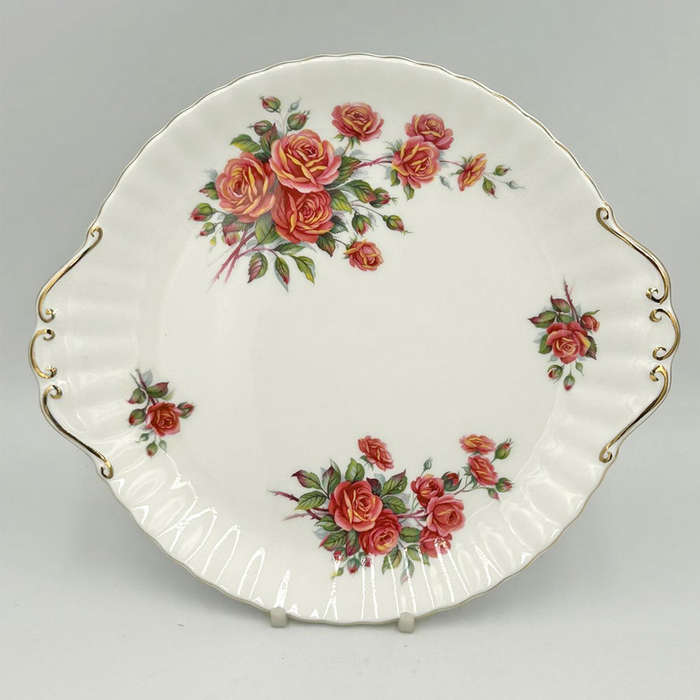 Large Royal Albert Centennial Rose Cake Plate