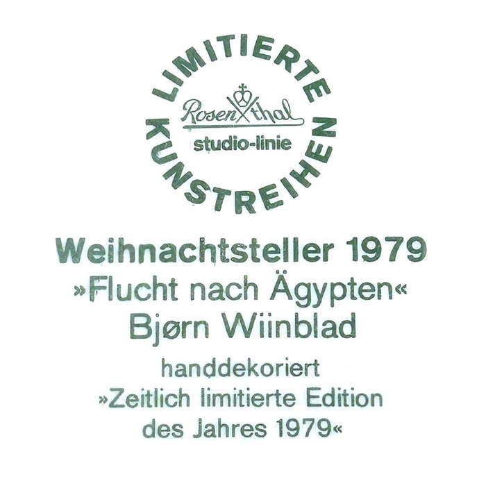 Rosenthal Studio Line Christmas Plate Flucht Nach Ägypten Bjorn Winblad