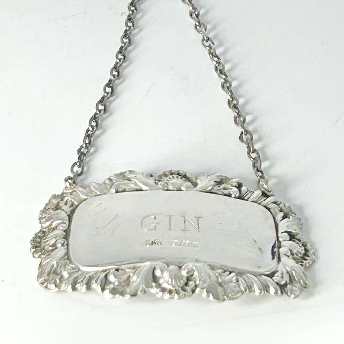 Hallmarked Silver Gin Decanter Label Birmingham 1968