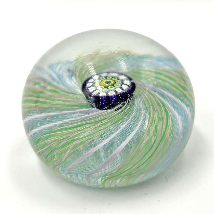 John Deacon Glass Central Millefiori Paperweight