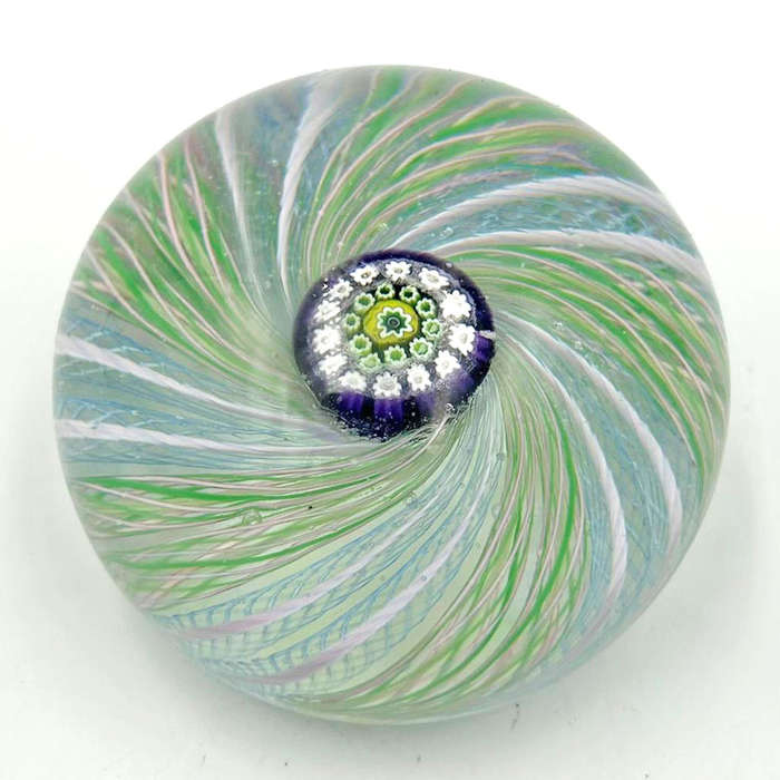 John Deacon Glass Central Millefiori Paperweight