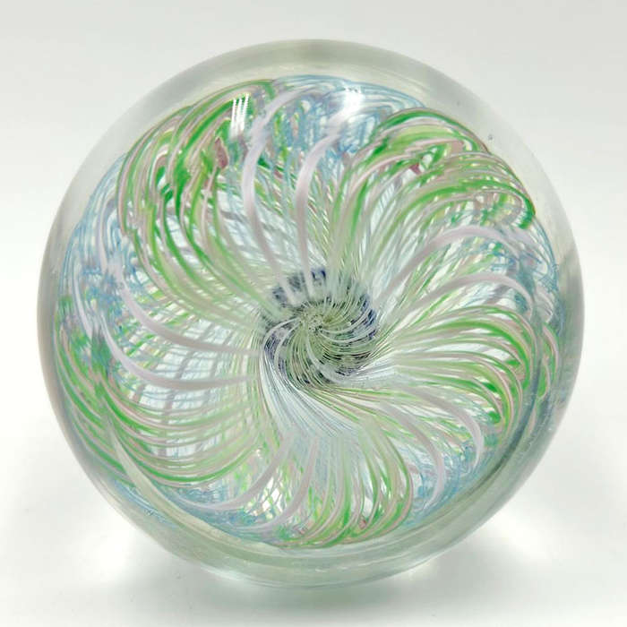 John Deacon Glass Central Millefiori Paperweight