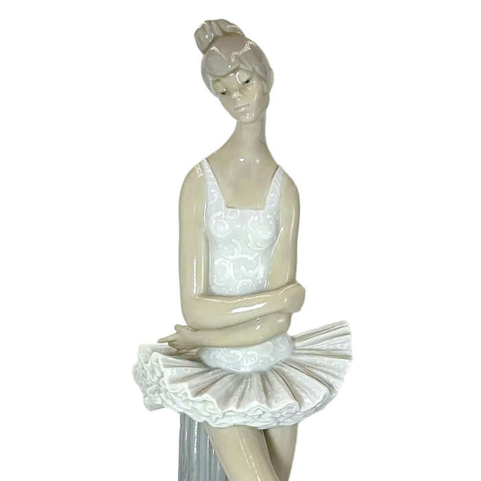 Lladro Ballerina Poised In A Pensive Move