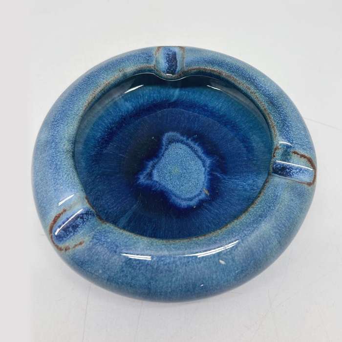 Linnware Pottery Blue Glazed Ash Tray