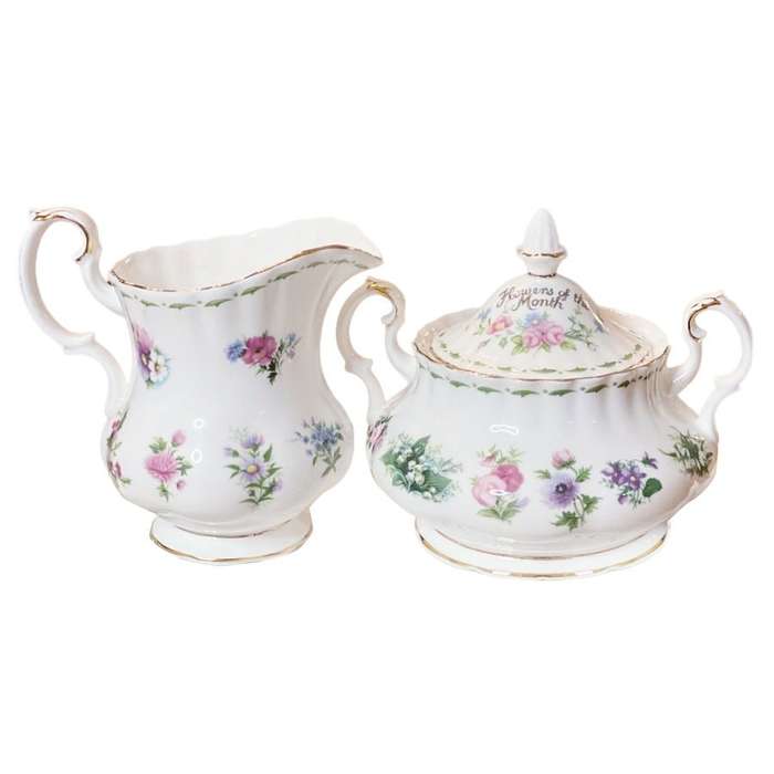 Royal Albert Flowers of The Month Tea Milk and Sugar