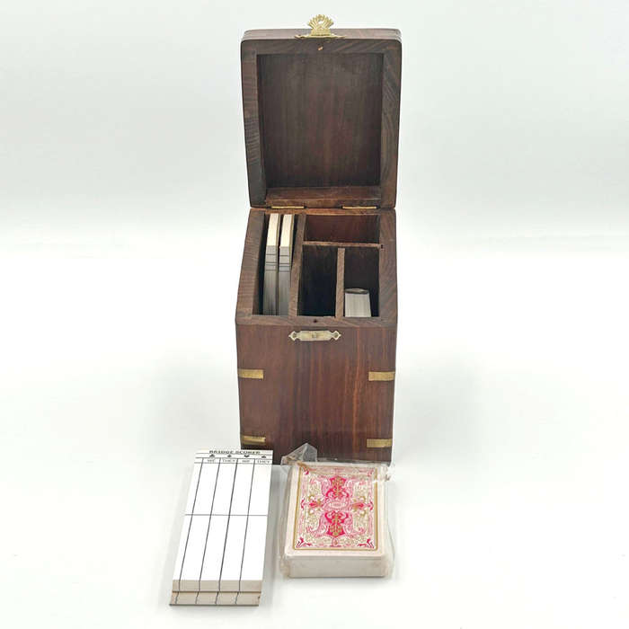 Bridge Companion Set In Mahogany Banded Box 20th