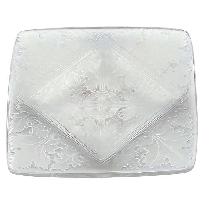 Lalique Vezelay Frosted Art Nouveau Leaf Design Ashtray C1924