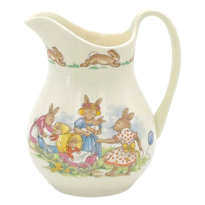 Royal Doulton Christening Bunnykins Milk Jug  Babies In Strollers