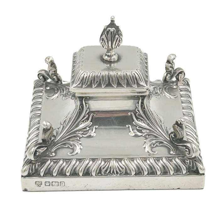 Hallmarked Silver Inkwell Sheffield 1908 Hawksworth Eyre and Co