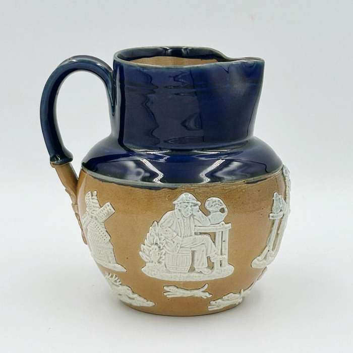 Rare Doulton Lambeth Ware Harvest Scene Jug 15cm