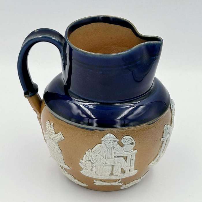 Rare Doulton Lambeth Ware Harvest Scene Jug 15cm